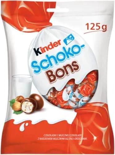Kinder Schokobons - Milk Chocolate Bites with Hazelnut Filling, 4.4oz Bags x 1 Pack, Germany by KINDER