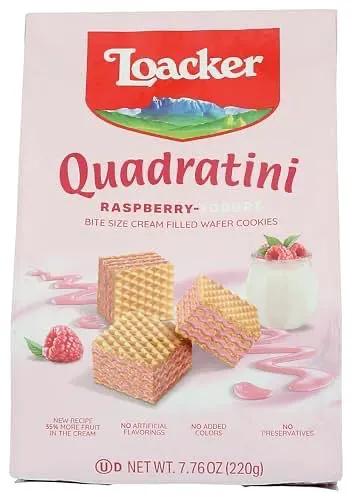 Loacker, Raspberry Yogurt Quadratini Cookies, 8.8 Ounce by LOACKER,