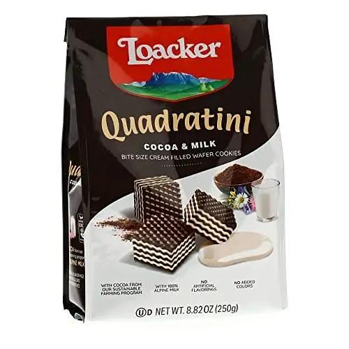 Loacker Quadratini Cocoa & Milk, 8.82 oz by LOACKER