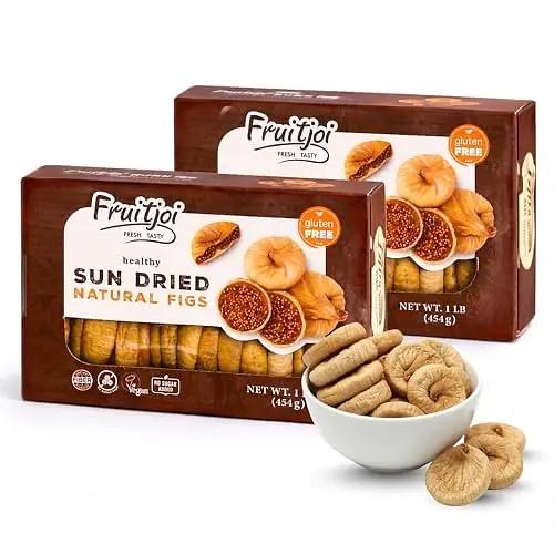 Fruitjoi Sun Dried Natural Figs – Premium Turkish Dried Figs, No Sugar Added, Gluten Free, Vegan, High Fiber Healthy Snack, Fresh & Naturally Sweet, 1 lb (454g) by FRUITJOI