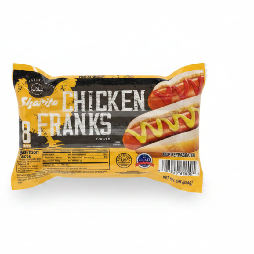 Sharifa chicken franks fully cooked by SHARIFA