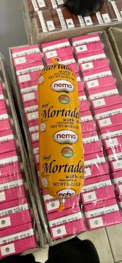 Nema Halal Beef Mortadella with Olives 1lb by NEMA