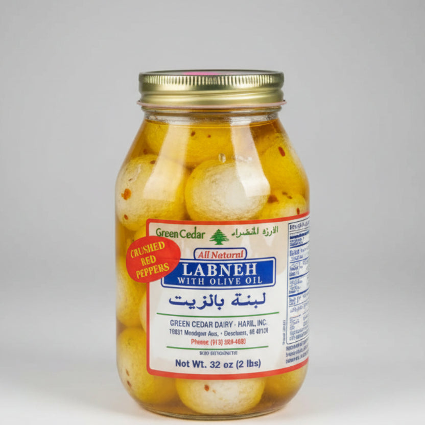 Green cedar labneh with olive oil crushed red pepper by GREEN