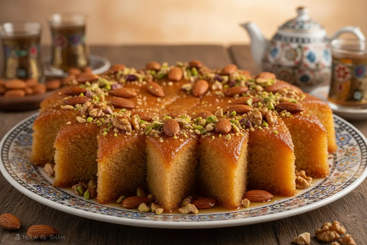 Holw El Sham Basbousa with Nuts by Holw El Sham