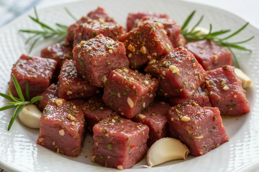Lamb cubes marinated by Fresh Meat